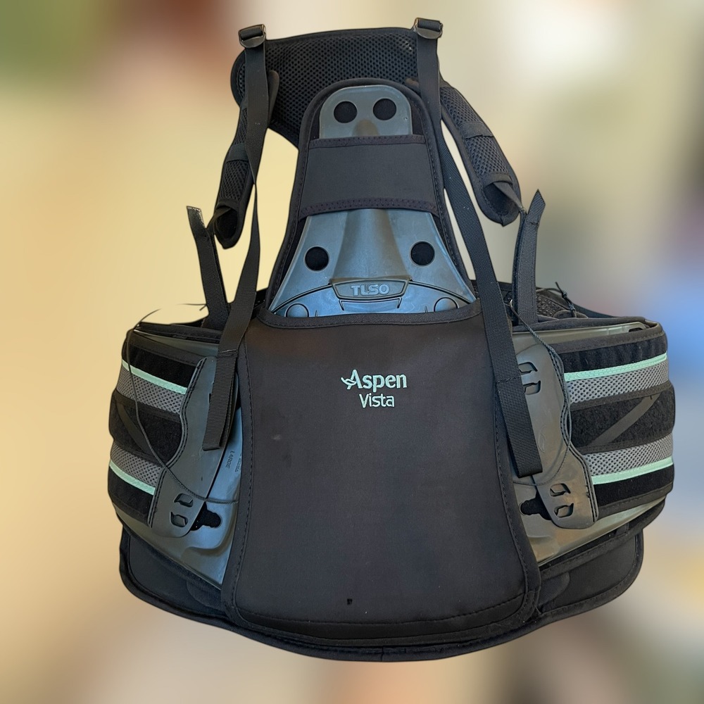 Spinal Orthosis Aspen Vista TLSO OSFA Medical Back Brace Blk GUC S-XL Adjustable